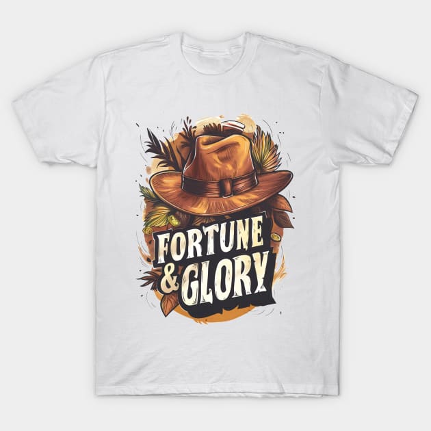 Fortune and Glory - Fedora Hat - Indy T-Shirt by Fenay-Designs